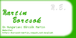 martin borcsok business card