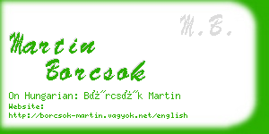 martin borcsok business card